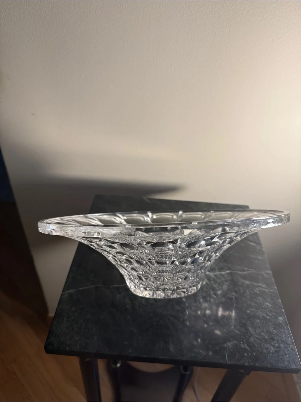 Clear Glass Decorative Bowl - Transparent Home Dining Centerpiece
